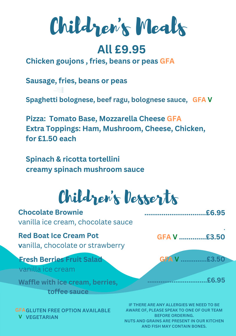 childrens menu